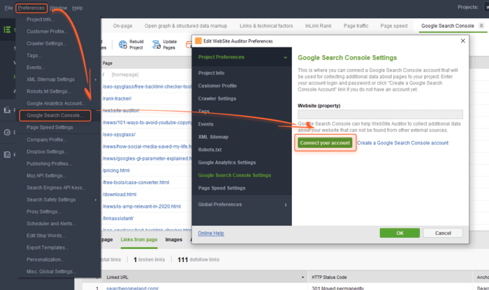 connecting your GSC account