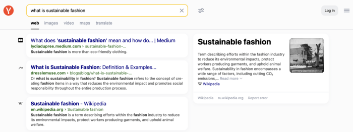 Yandex search