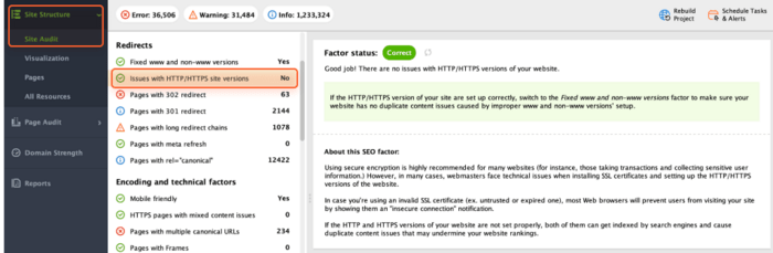 Issues with HTTP and HTTPS versions