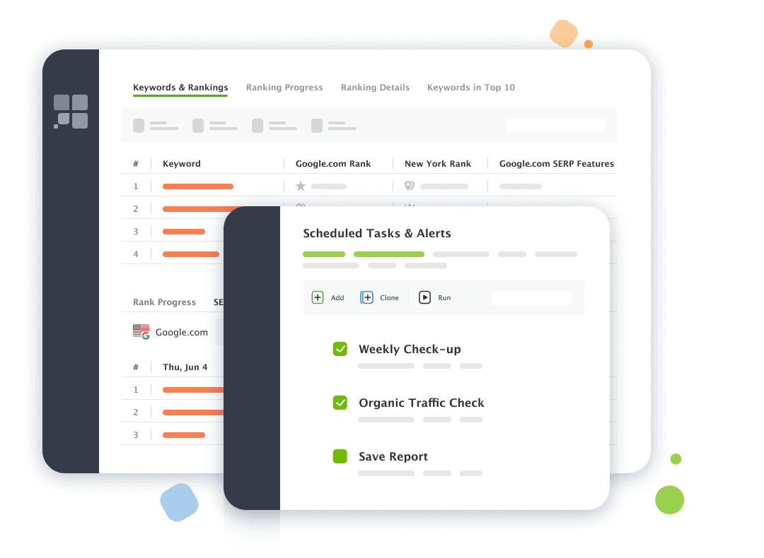 Scheduled tasks for regular rank tracking of local SERPs