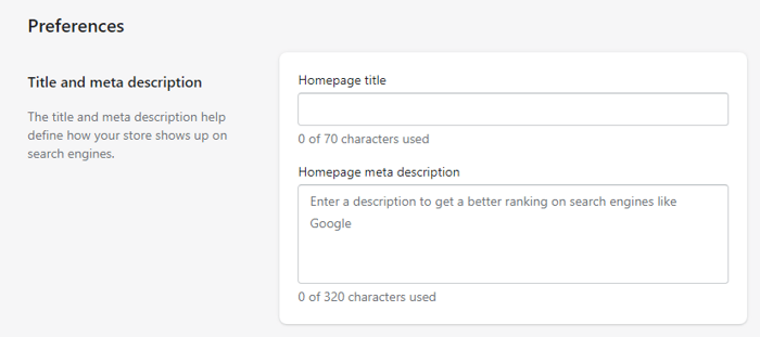 shopify title and meta description