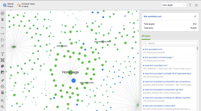 site structure visualization in WebSite Auditor